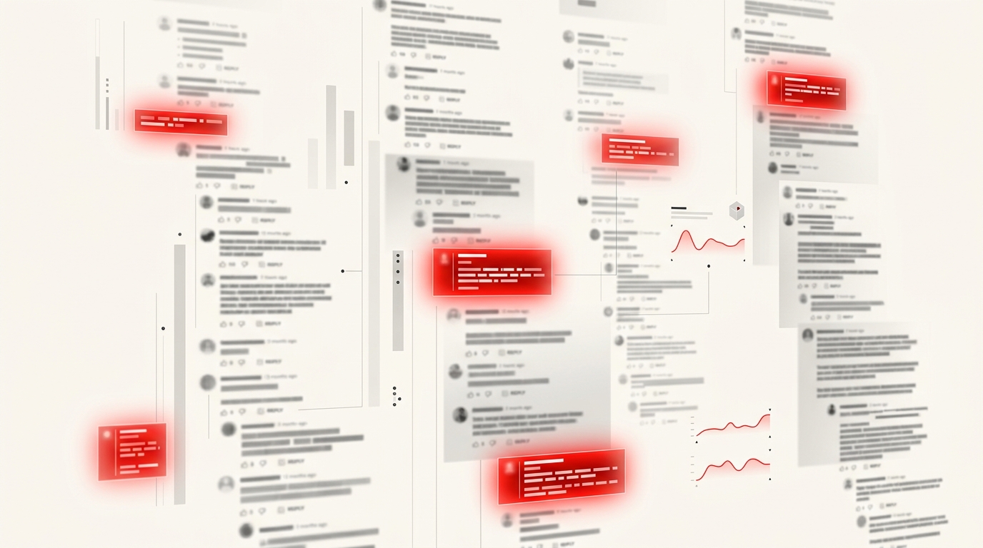 Abstract collage of scraped social sentiment